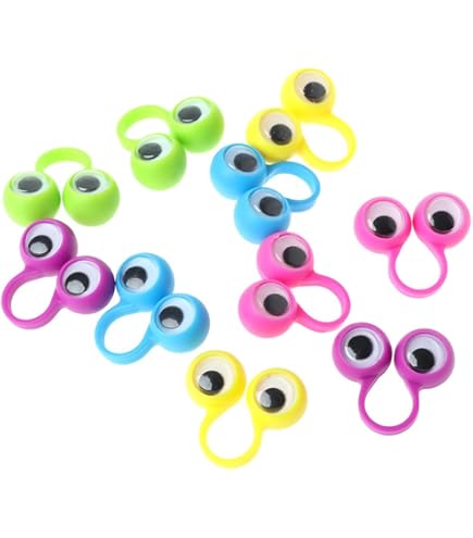 Amazon.co.jp: 10 個の目人形指リング人形フィジェットソフトハンド